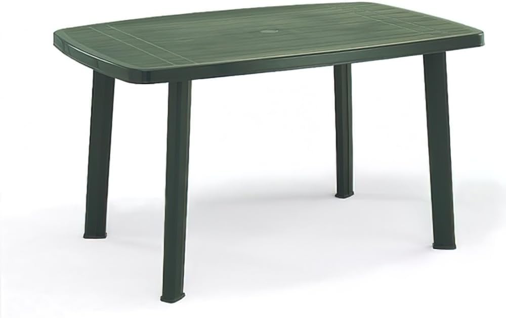 Tavolo ovale componibile in polipropilene verde 85 x 137 x 72 cm per arredamento esterno
