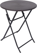Tavolino da balcone pieghevole in HDPE e acciaio grigio nero 60 x 60 x 74 cm