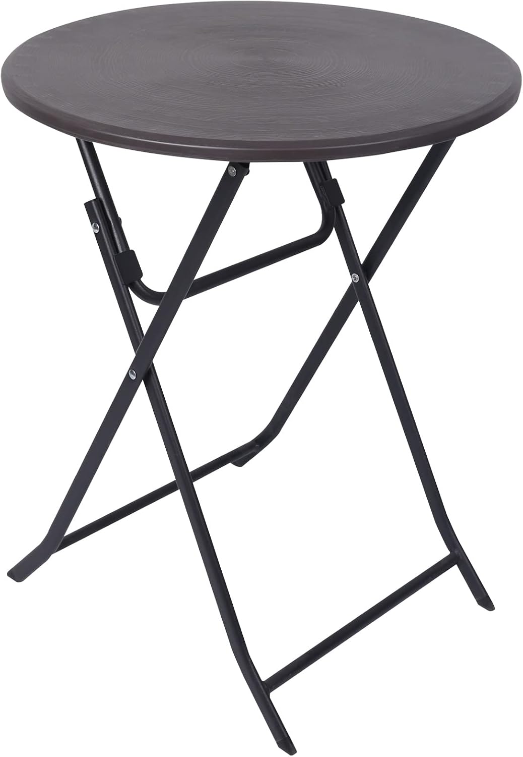 Tavolino da balcone pieghevole in HDPE e acciaio grigio nero 60 x 60 x 74 cm