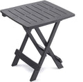 Tavolino quadrato pieghevole in plastica antracite 44 x 44 x 51 cm per campeggio e piccoli spazi