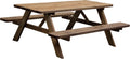 Tavolo picnic da giardino in legno massiccio con due panche integrate e bordi arrotondati 177 x 72 x 157 cm