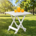 Tavolo compatto pieghevole in plastica bianca 44 x 44 x 51 cm per campeggio balcone e uso domestico