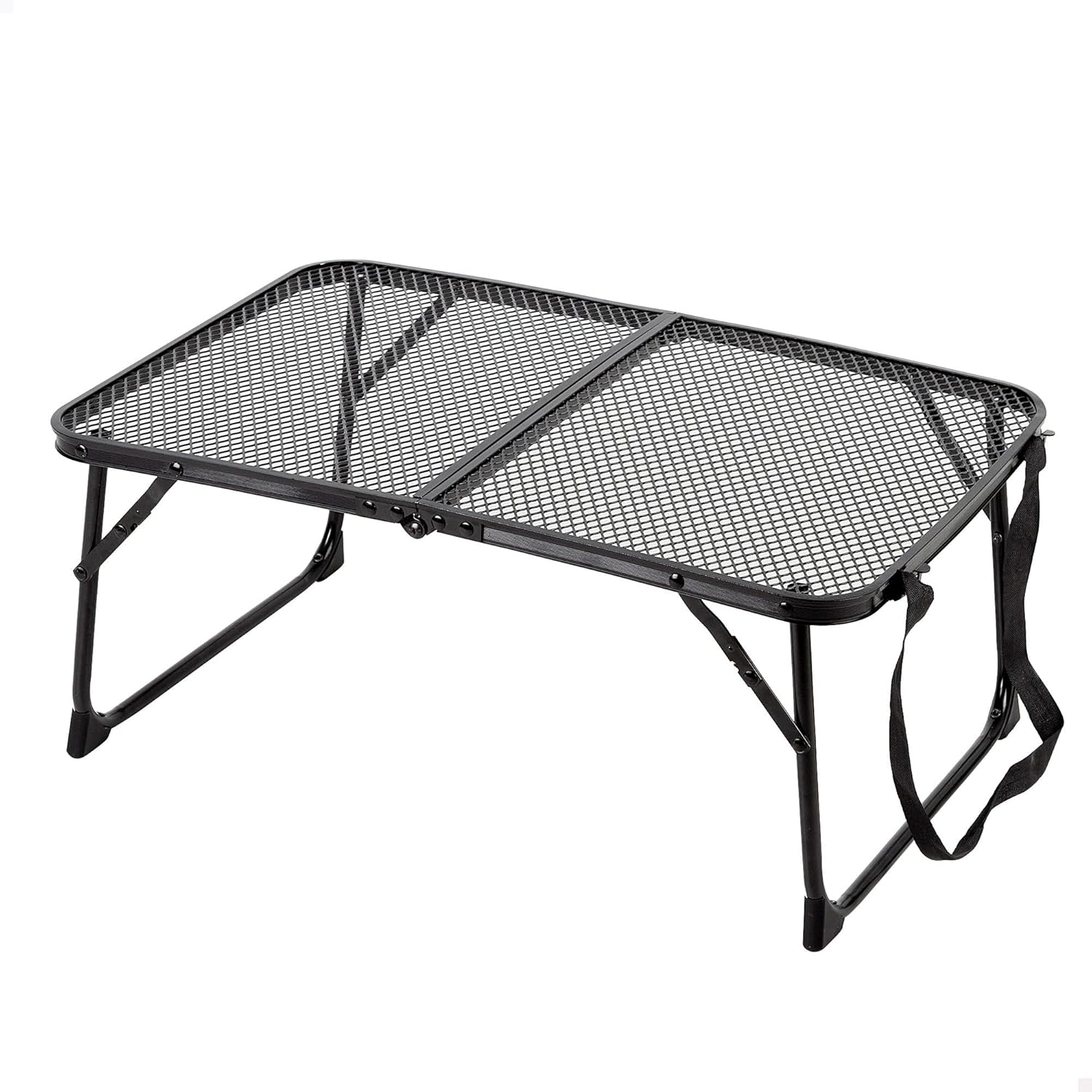 Tavolo basso richiudibile da campeggio 60 x 40 x 25 cm con maniglia trasporto e sistema di blocco