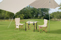 Set Picnic Portatile con Tavolo Pieghevole e 2 Sedie in Tessuto Beige con Struttura in Acciaio
